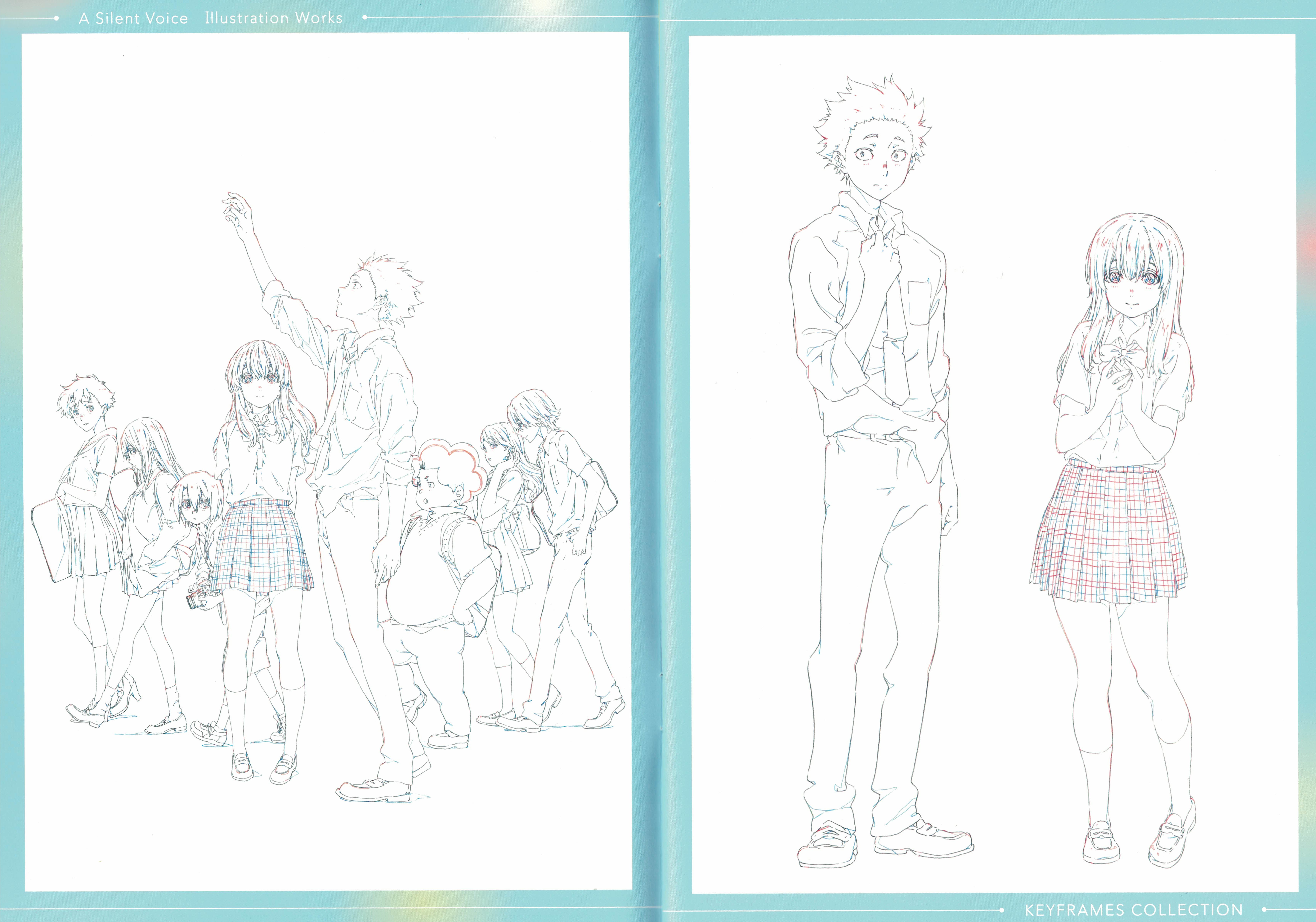 koe no katachi line art raw scan seifuku crease fixme | #390524 | yande.re